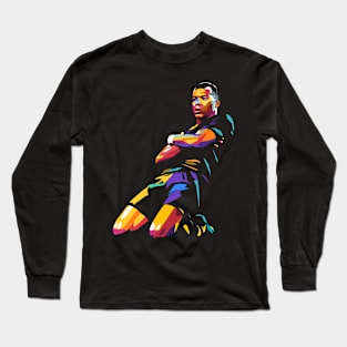 Football Player Pop Art Long Sleeve T-Shirt